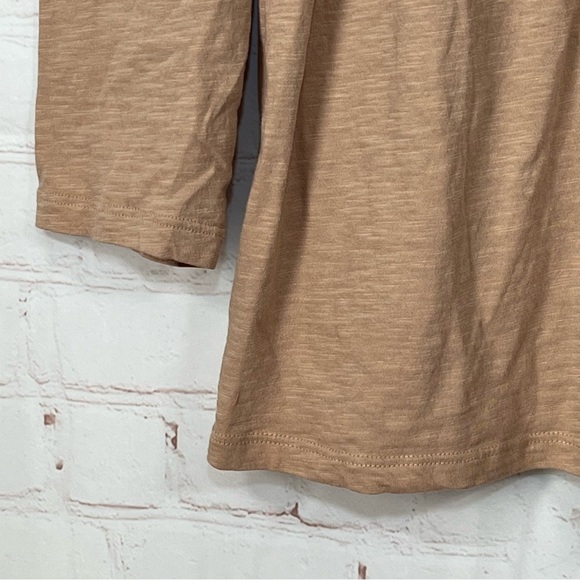 Loft Blouse Womens Size Medium Brown Pullover Lightweight Tassle Tie Front - Picture 7 of 9
